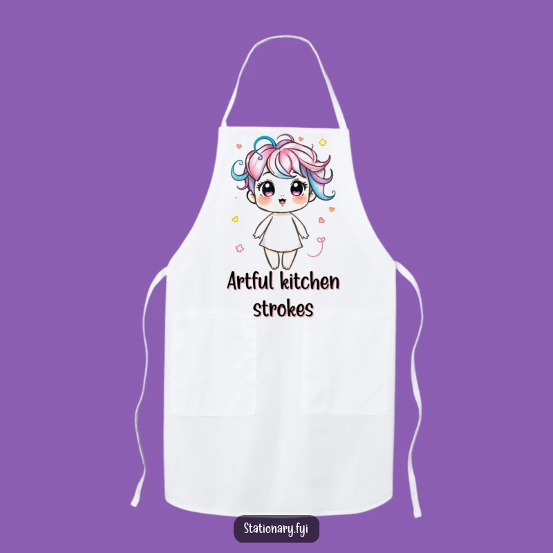 Funny Marker Swirls Apron: Creative Chef, Colorful Art Gift