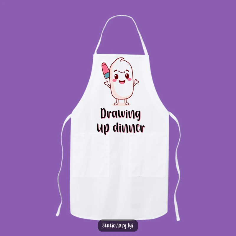 Funny Marker Apron, Wavy Line Kitchen, Creative Cook Gift