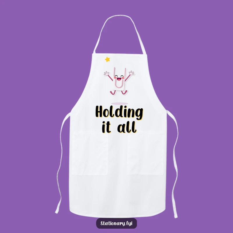 Funny Paperclip Jump Apron: Cook with Celebration and Flair