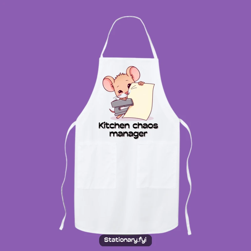 Funny Mouse Stapling Giant Paper Apron, a Hilarious Kitchen or Office Gift