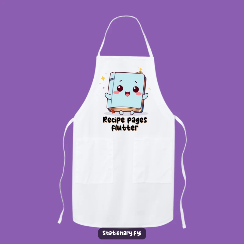 Funny Kawaii Notebook Apron: Create with Joy, Artistic Kitchen Fun Funny Gift
