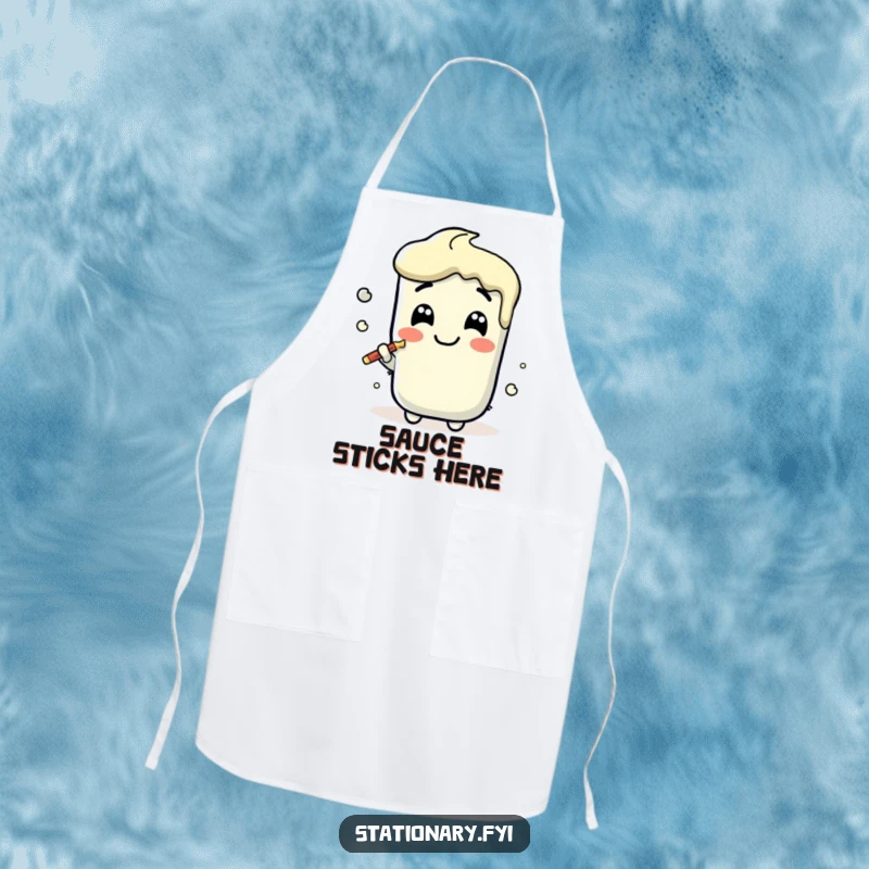 Funny Kawaii Glue Stick Apron smearing a joyful line, adding humorous creativity to cooking, an excellent funny gift.