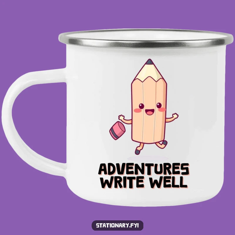 Funny Kawaii Pencil Skipping Camping Mug - Adventure Fuel with Smiles!