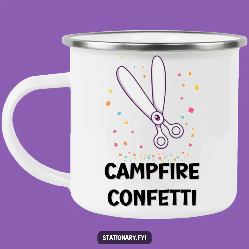 Funny Scissors Party Camping Mug - Celebrate Adventures with Festive Flair