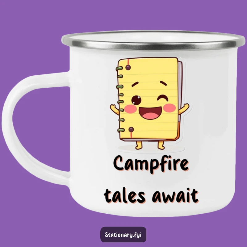 Funny Wobbly Notebook Camping Mug - Big Smile Outdoor Humor Gift