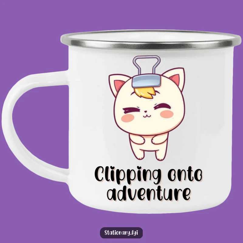 Funny Binder Clip Camping Mug: Mischief and a Wink Outdoors