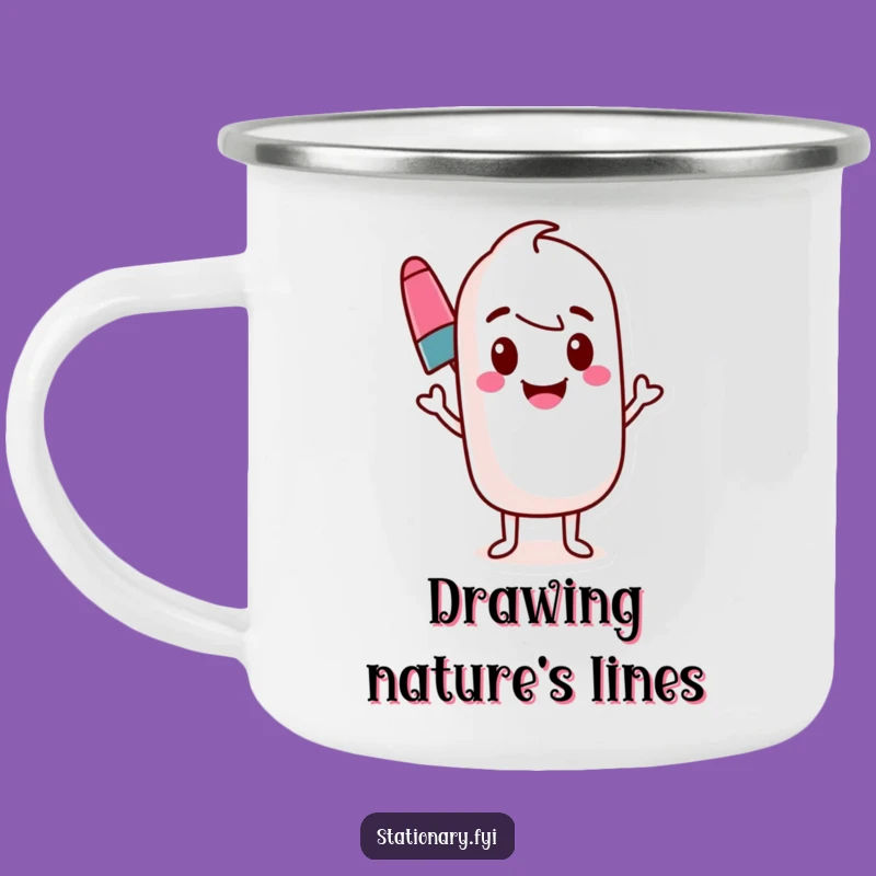 Funny Marker Camping Mug, Wavy Line Sips, Creative Gift