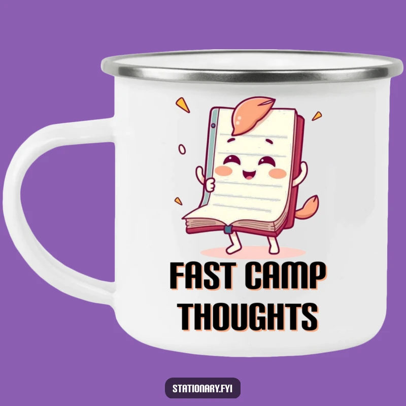 Funny Notebook Camping Mug: Reader's Companion, Fast Sips Gift