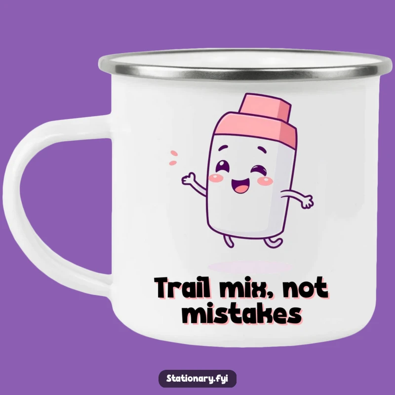 Funny Giggling Eraser Camping Mug - Playful Bounce Outdoor Humor Gift
