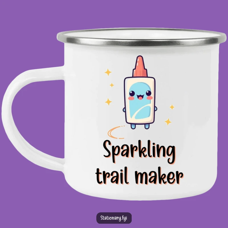 Funny Glue Stick Camping Mug: Add Sparkle to Your Outdoor Adventures!