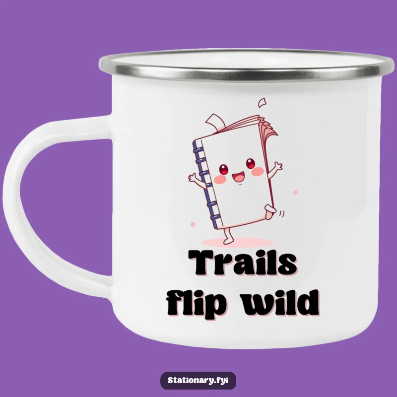 Funny Kawaii Notebook Cartwheel Camping Mug - Creative Fuel for Adventures!