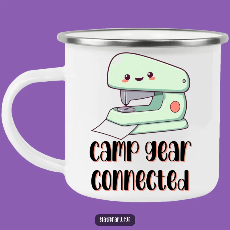 Funny Stapler Camping Mug - Enjoy Outdoors with Energetic Efficiency, Hilarious Adventure Gift!