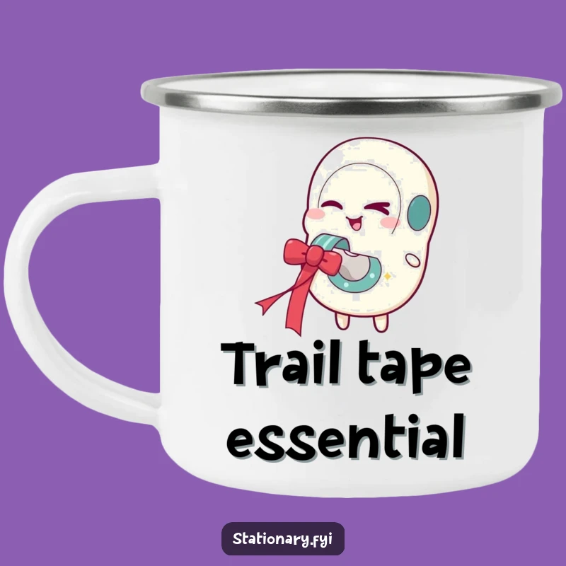 Funny Tape Dispenser Camping Mug: Winking Adventure, Festive Ribbon Sip, Gift