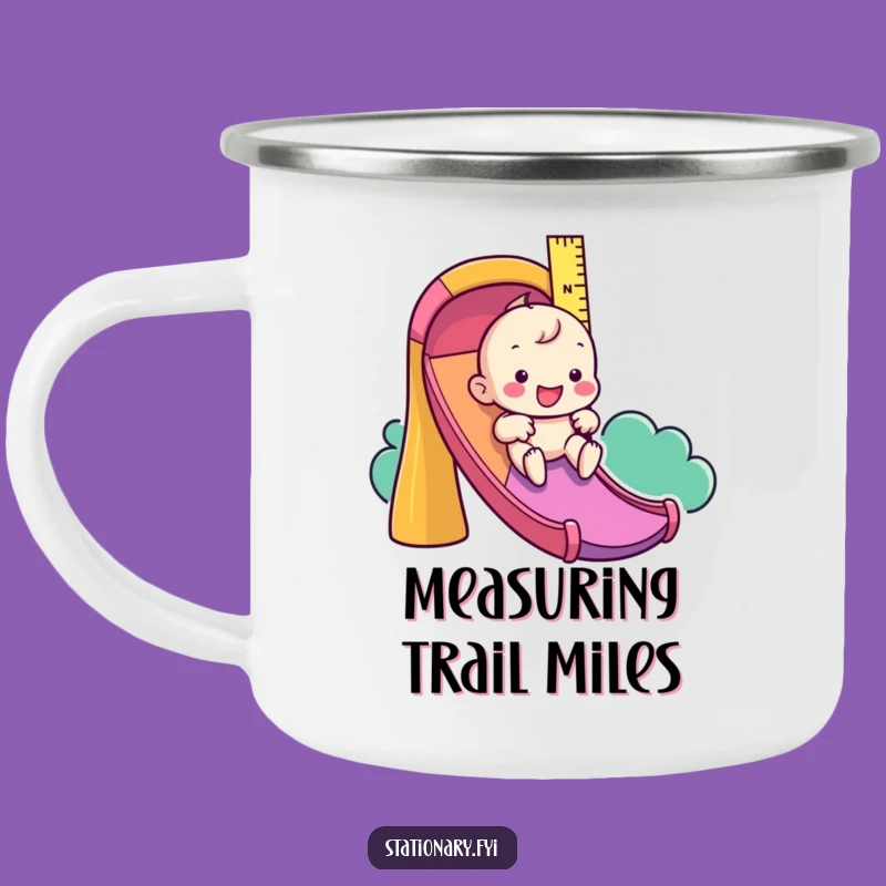 Funny Ruler Camping Mug: Playful Slide Adventures Start Here