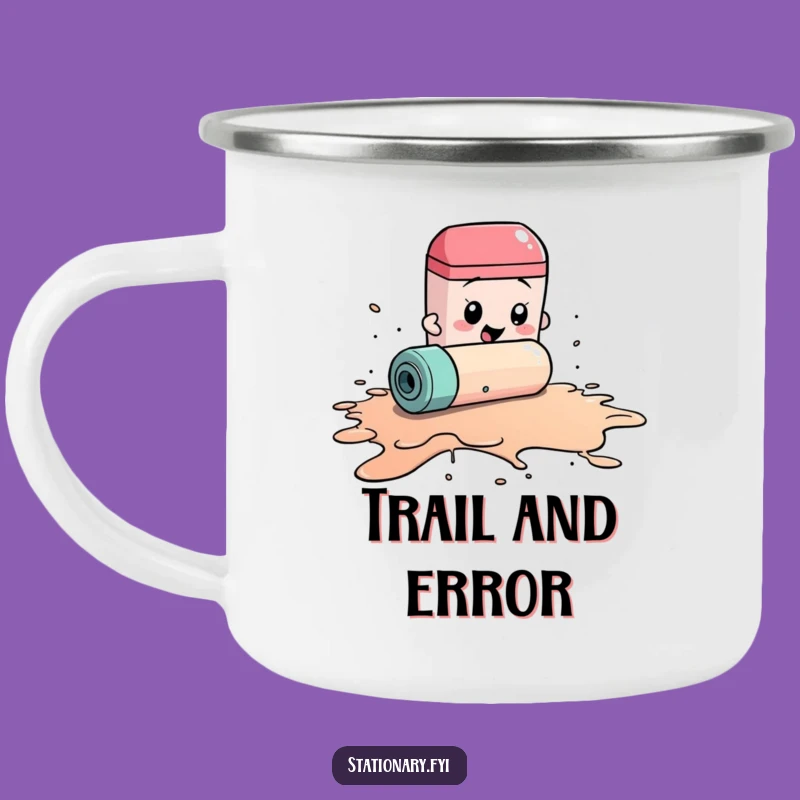 Funny Eraser Cleaning Ink Spill Camping Mug, Adventure with Humor