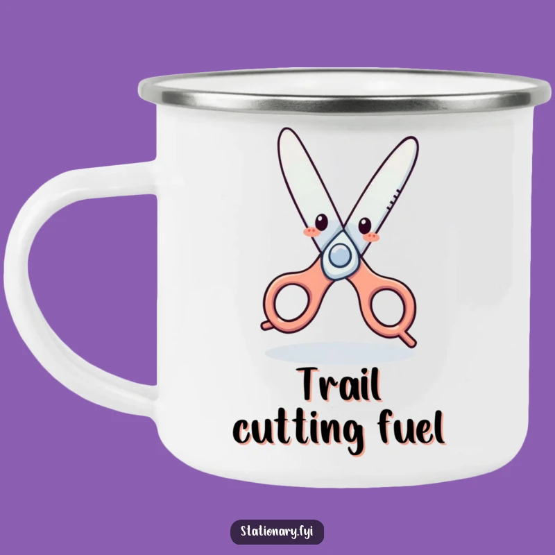 Funny Scissors Dance Camping Mug: Sip Your Brew with Outdoor Laughs