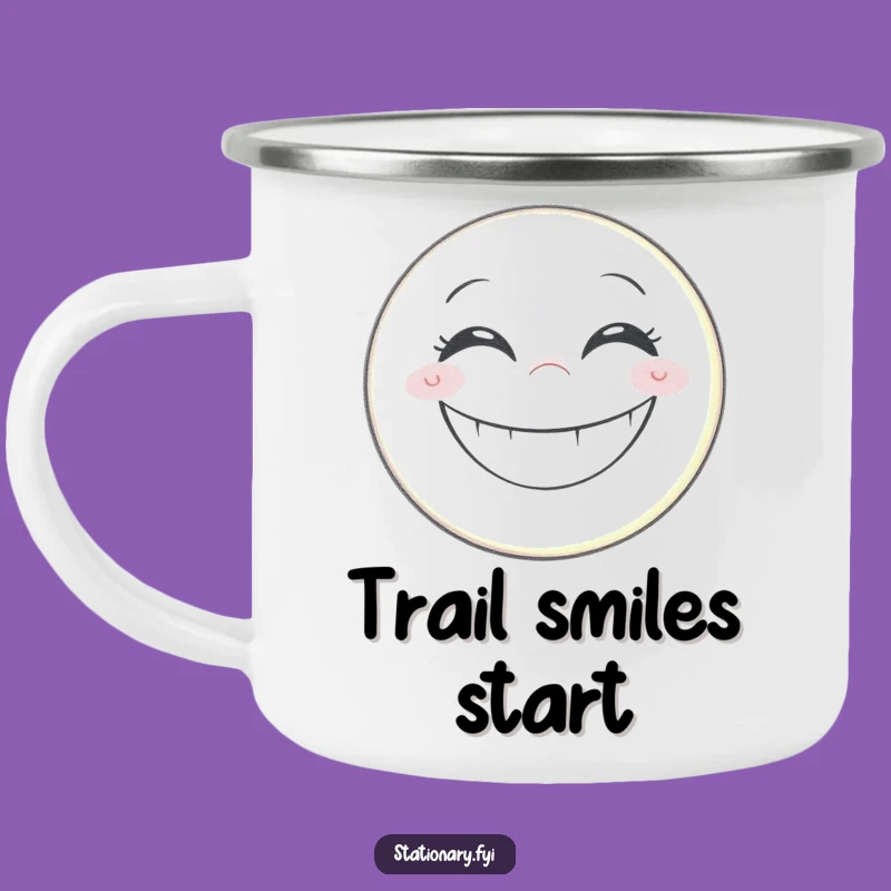 Funny Pencil Smiley Face Camping Mug - Adventure Fuelled by Art & Laughter