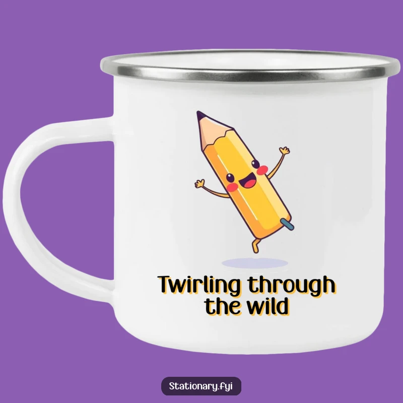 Funny Pencil Cartwheel Camping Mug: Your Adventure Buddy for Hot Drinks!