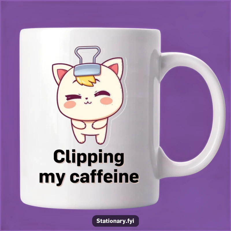 Funny Binder Clip Mug: Mischievous Wink Gift for Office Fun
