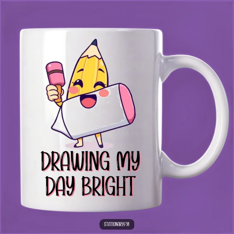 Funny Pencil & Eraser Mug: Hilarious Drawing Art, Perfect Humorous Gift