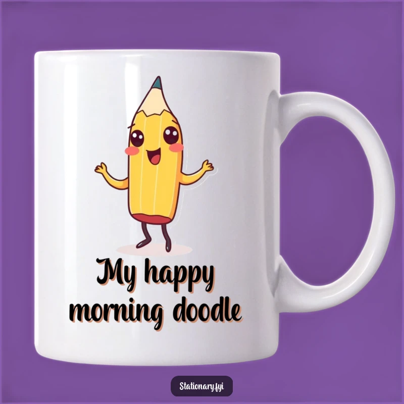 Funny Cheer Pencil Mug - A Happy Jigging Pencil, Perfect Hilarious Gift for Artists!