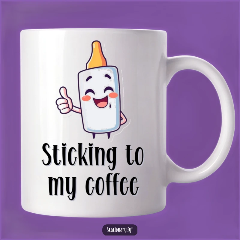 Funny Glue Stick Mug: Giggling Character Gift for Enthusiasts