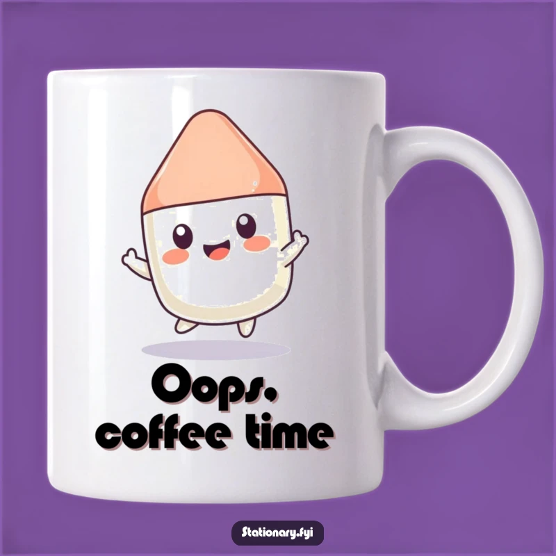 Funny Kawaii Eraser Mug: Bounce into Your Day, Playful & Happy Gift Idea