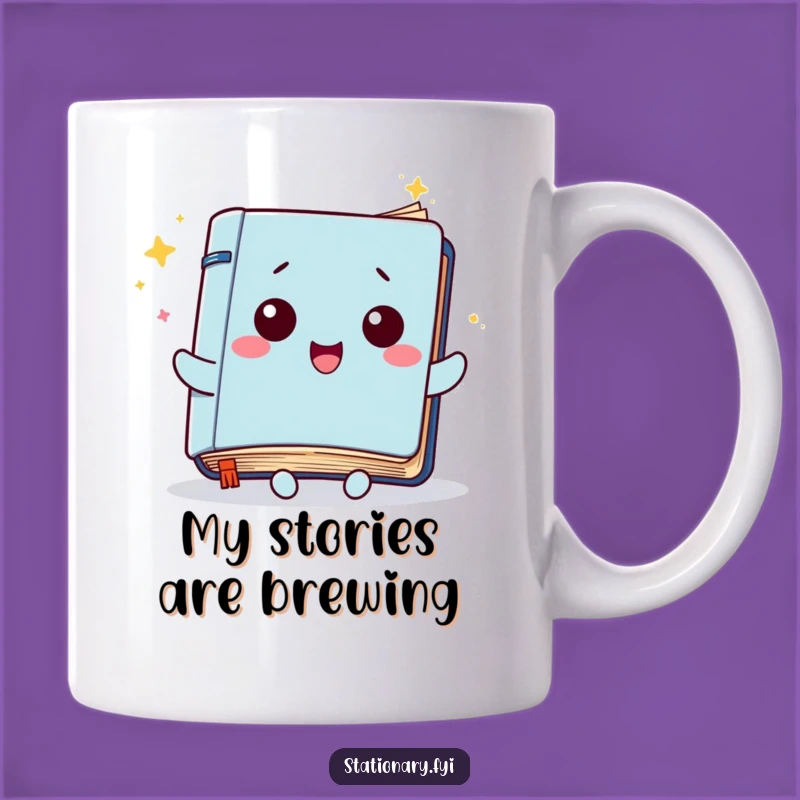 Funny Kawaii Notebook Mug: Flutter with Joy, Creative & Inspirational Gift