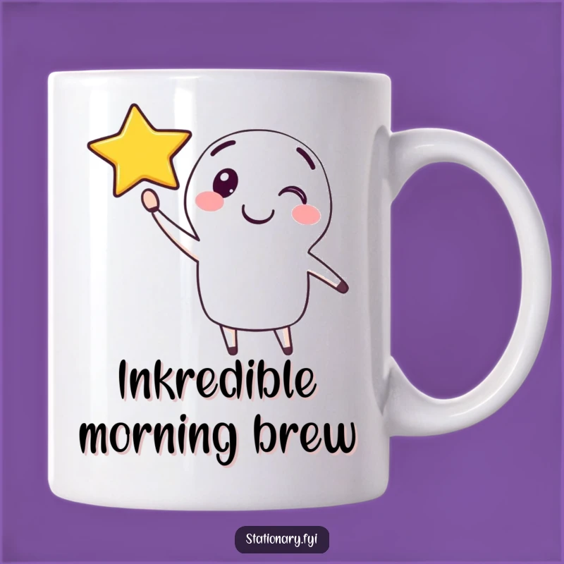 Funny Pen Mug: Happy Star Drawing Gift for Creative Minds