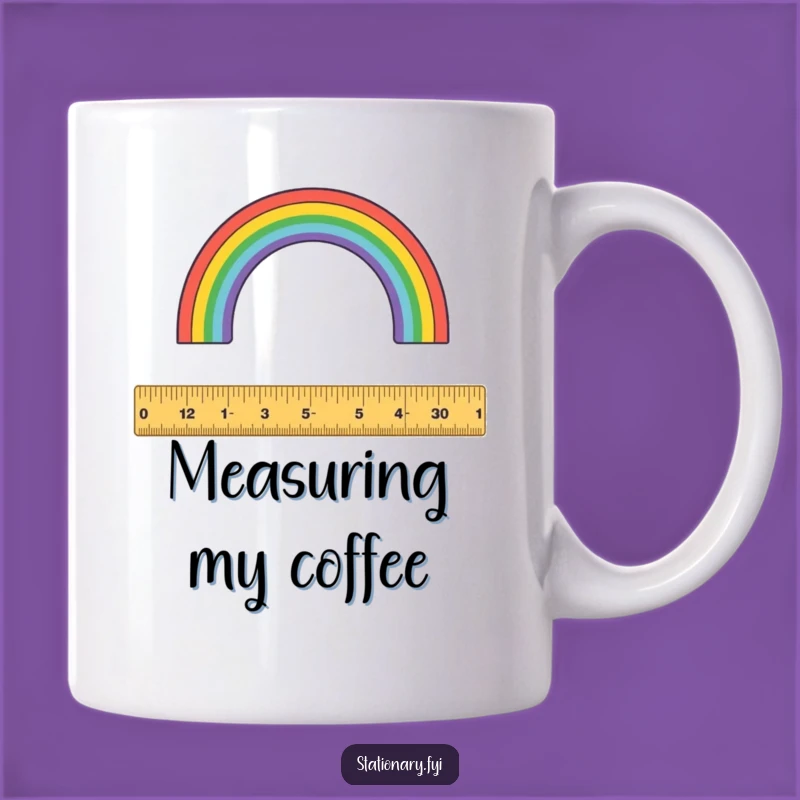 Funny Ruler Rainbow Mug: Measure Fun with this Playful Design