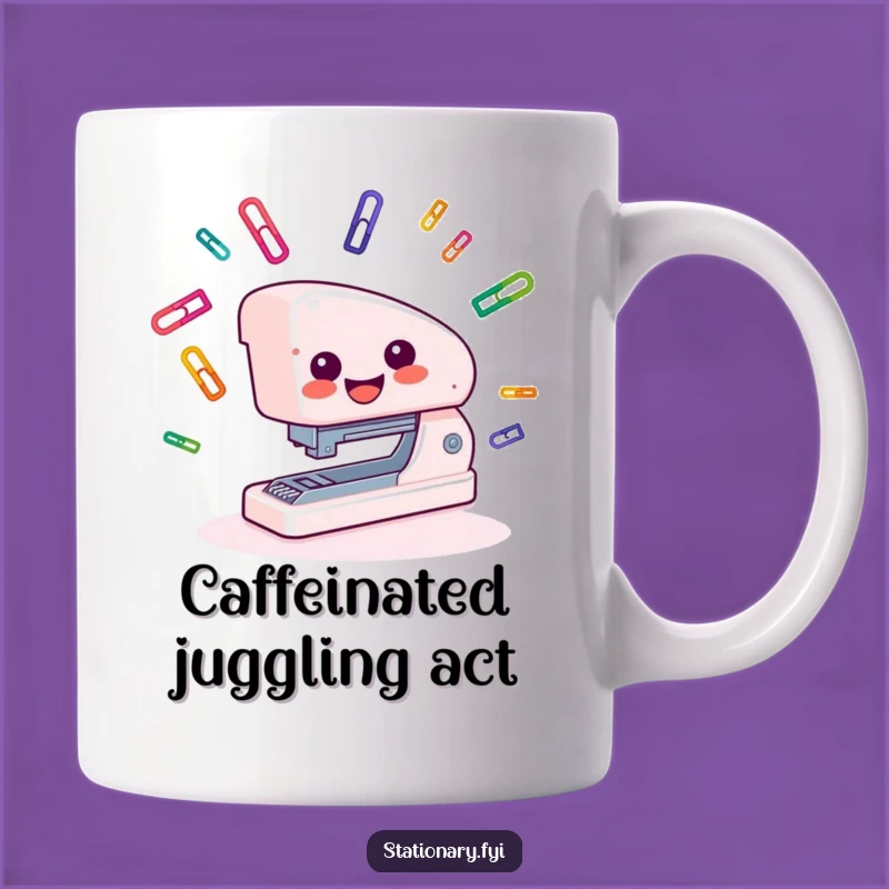 Funny Stapler Juggling Mug: A Hilarious Office Gift for Stapler Lovers!