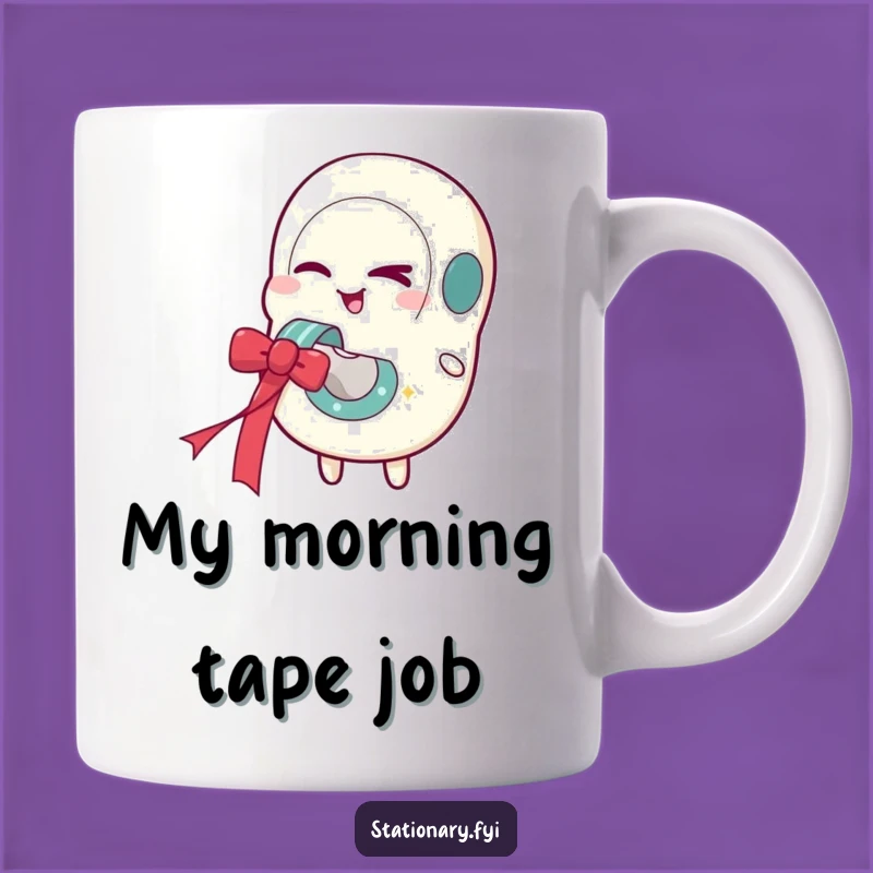 Funny Tape Dispenser Mug: Winking Office Pal, Perfect Festive Ribbon Gift
