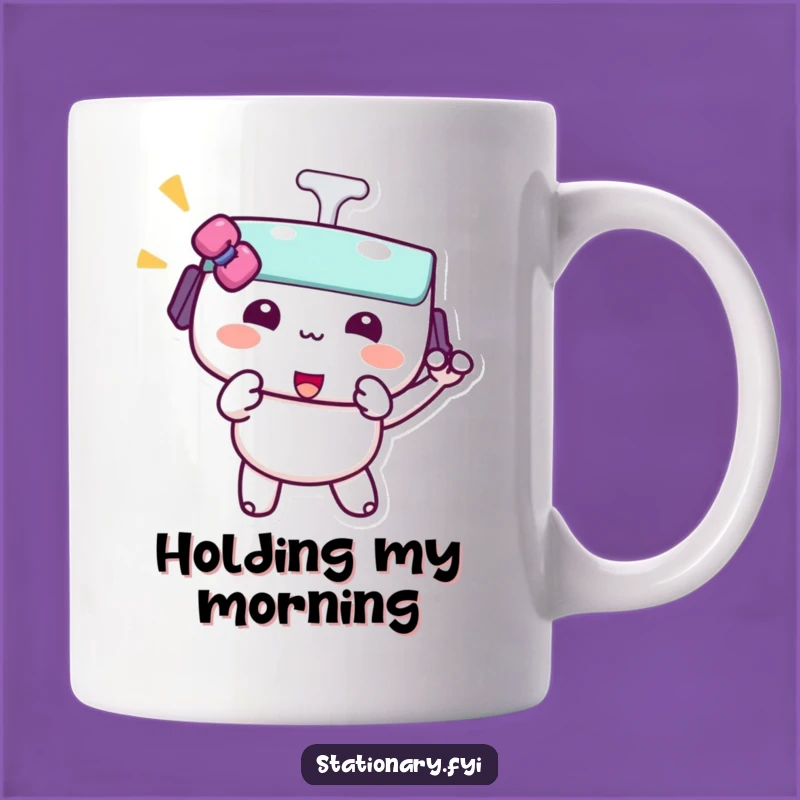 Funny Kawaii Binder Clip Mug - Playful Pinch Action Gift!