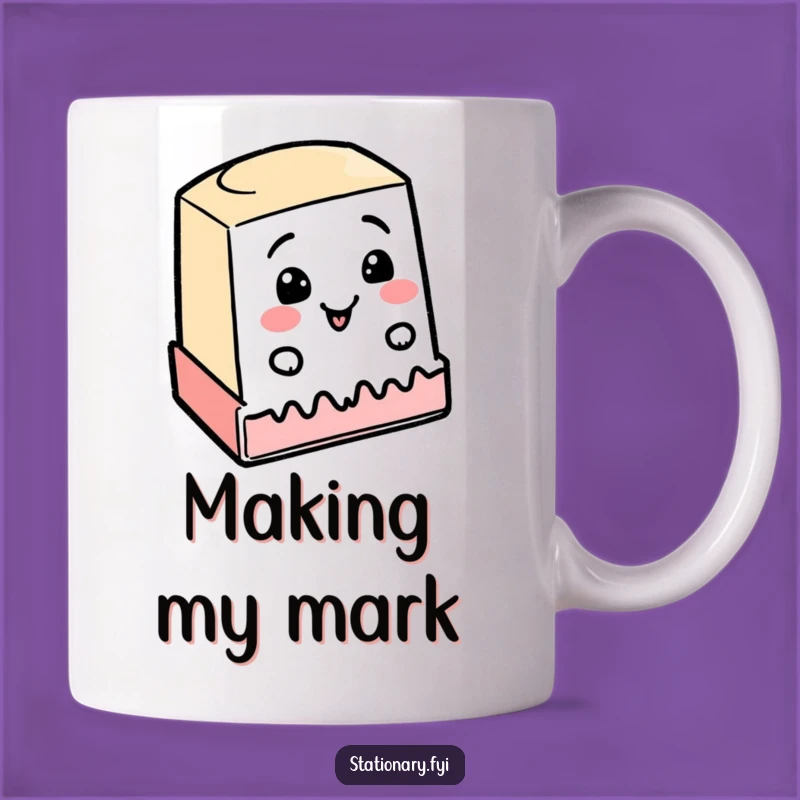 Funny Cheerful Stamp Wobbly Line Mug, a Hilarious Gift for Fun