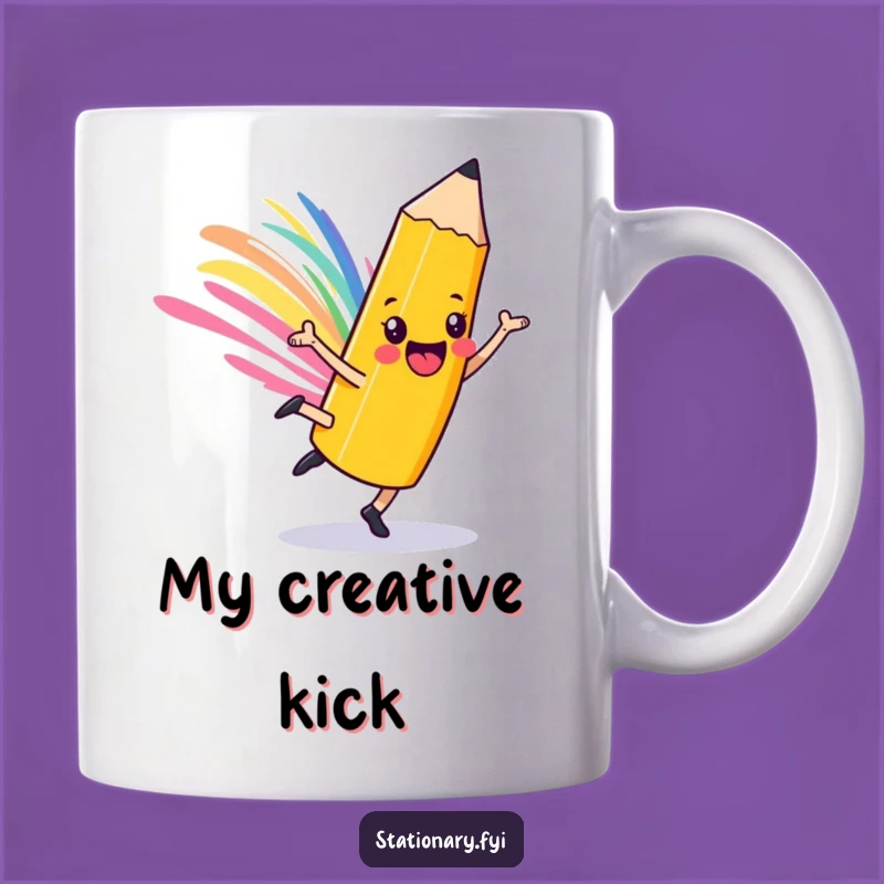 Funny Playful Pencil Mug: Cartwheel Art Character Fun Gift
