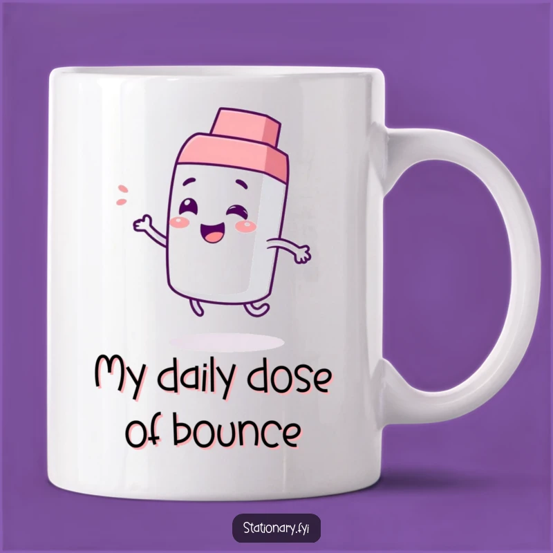 Funny Giggling Eraser Mug - Playful Bounce Humor Gift for Stationery Lovers
