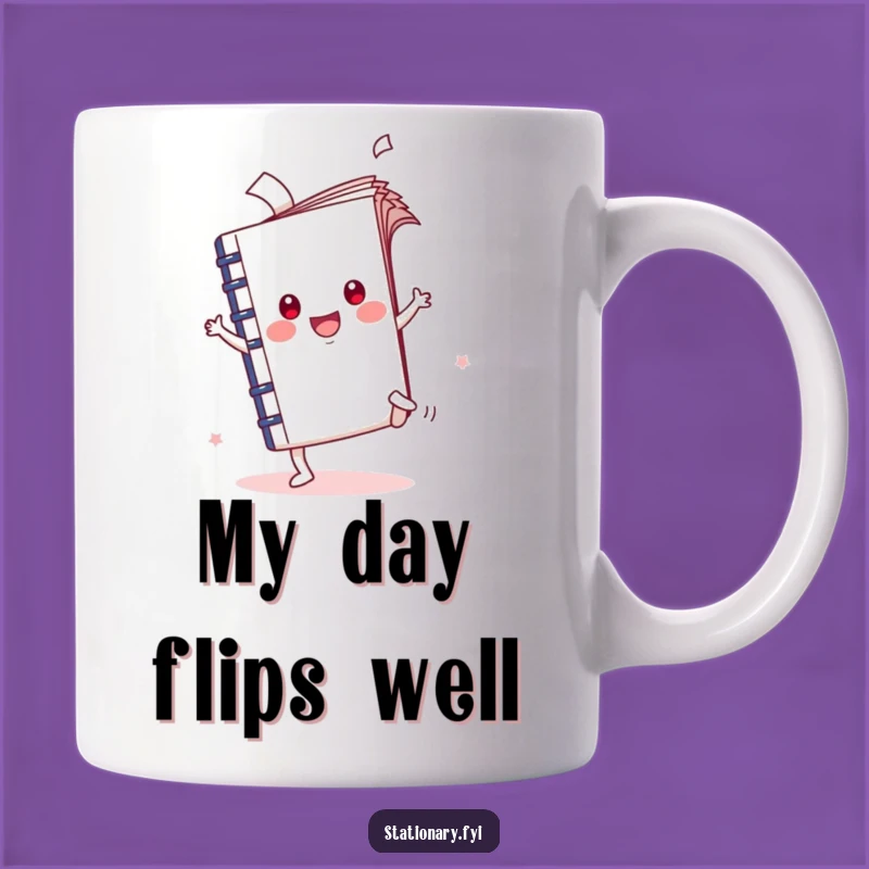 Funny Kawaii Notebook Cartwheel Mug - Express Yourself with Joy!