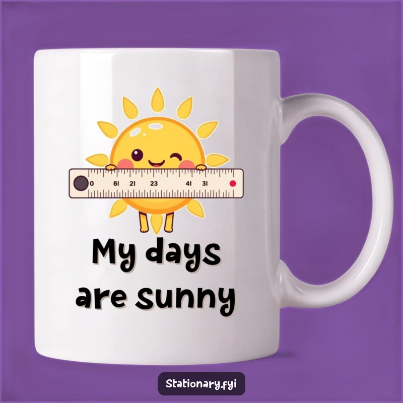 Funny Kawaii Ruler Sun Mug - Measure Your Day with Smiles!