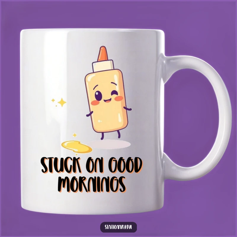 Funny Glue Stick Mug, Giggling Sparkle Trail, Crafty Funny Gift