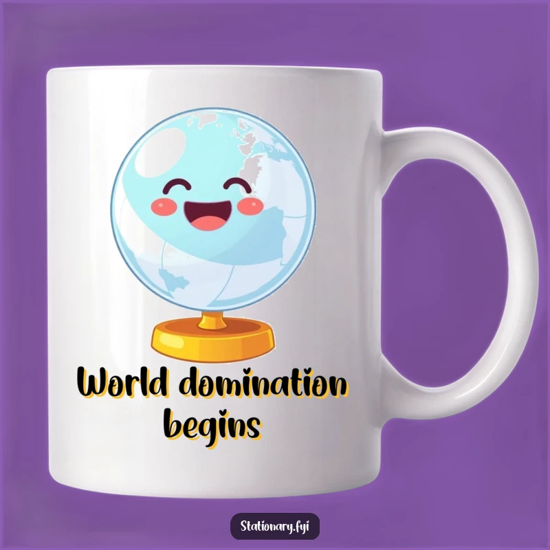 Wobbly Globe Cheerful Energy Mug: A Funny Gift for World Travelers.