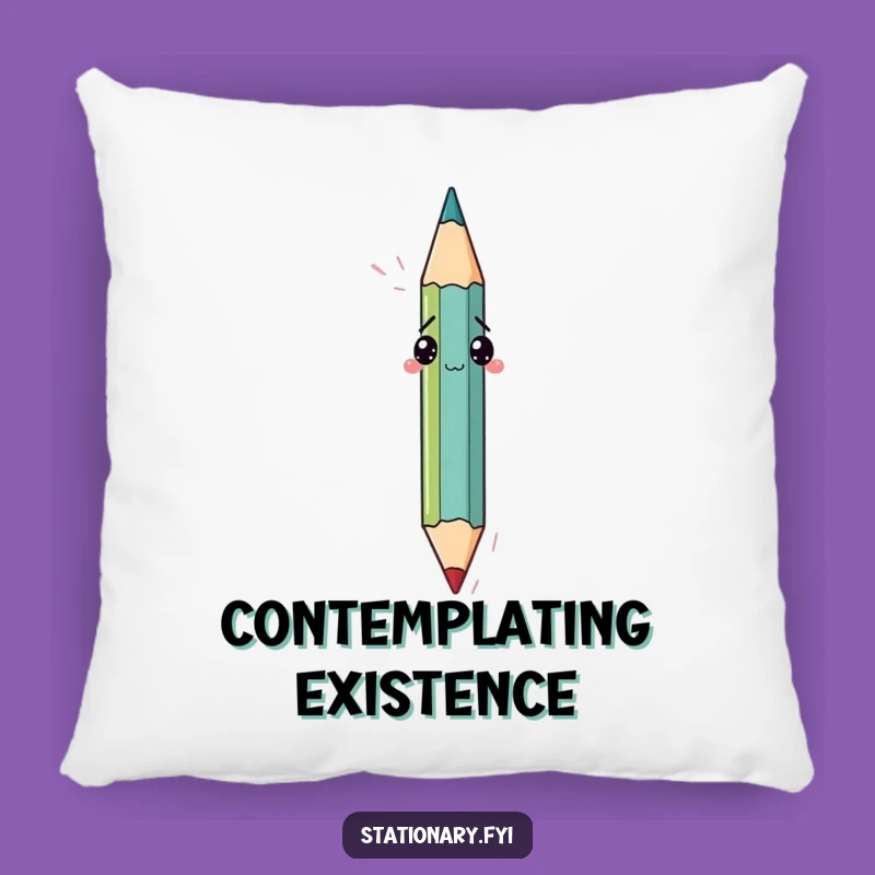 Funny Bewildered Pencil Drawing Itself Pillow, Cozy Comfort and Hilarious Decor