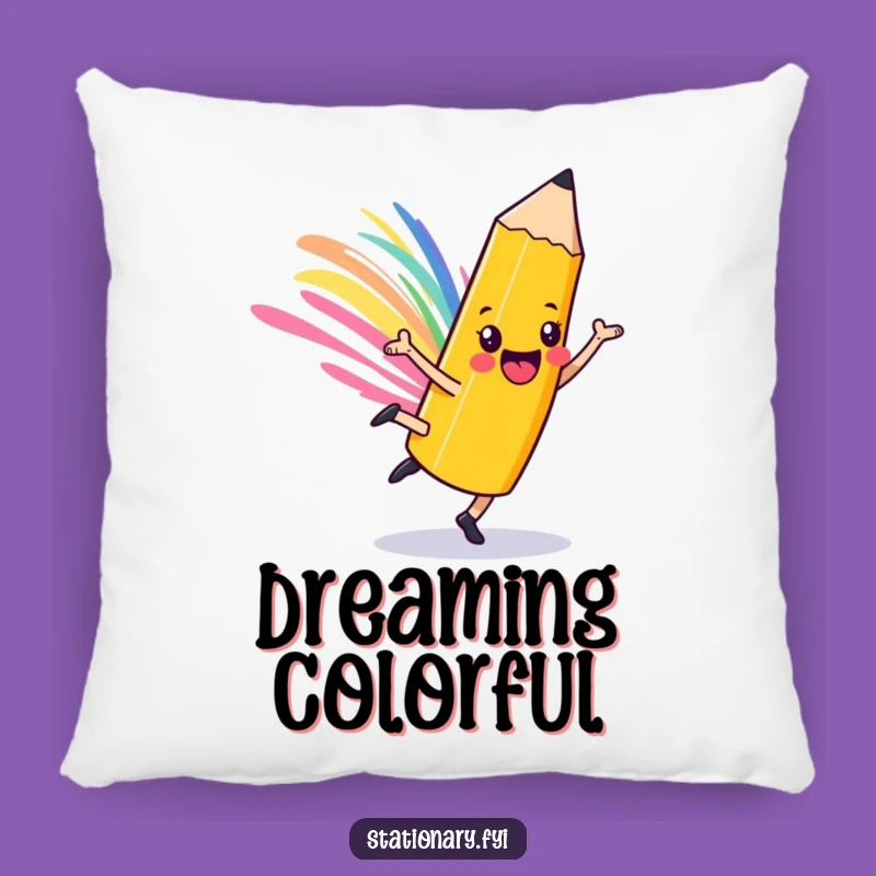 Funny Playful Pencil Pillow: Cartwheel Art Character Comfort Gift