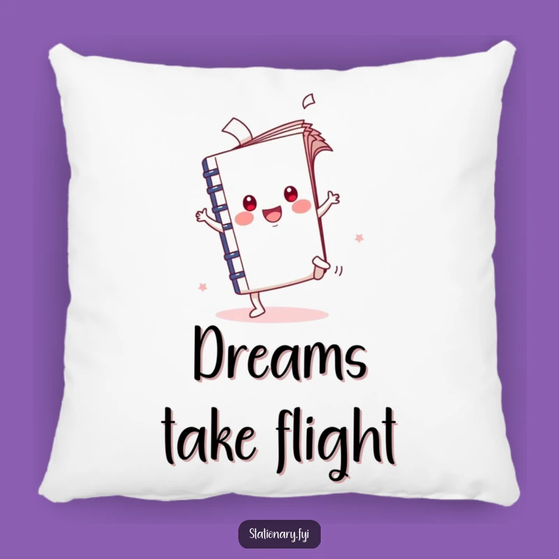 Funny Kawaii Notebook Cartwheel Pillow - Cozy Creativity Cushion!