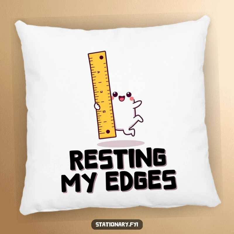 Funny kawaii ruler pillow featuring a cute character doing a cartwheel, offering cozy, humorous comfort and playful energy.