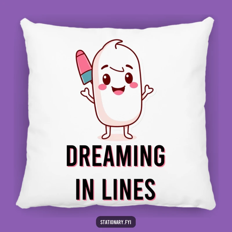 Funny Marker Pillow, Wavy Line Comfort, Creative Accent Gift