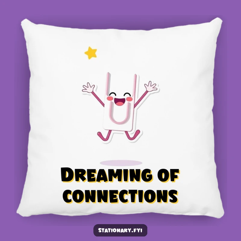 Funny Paperclip Celebration Pillow: Cozy Comfort with a Jump