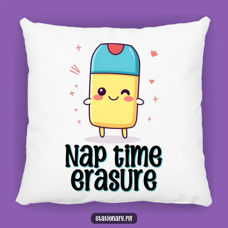 Funny Eraser Pillow - Cozy Up with Humorous Tidiness, Comfy Art for Your Sofa, Perfect Gift!