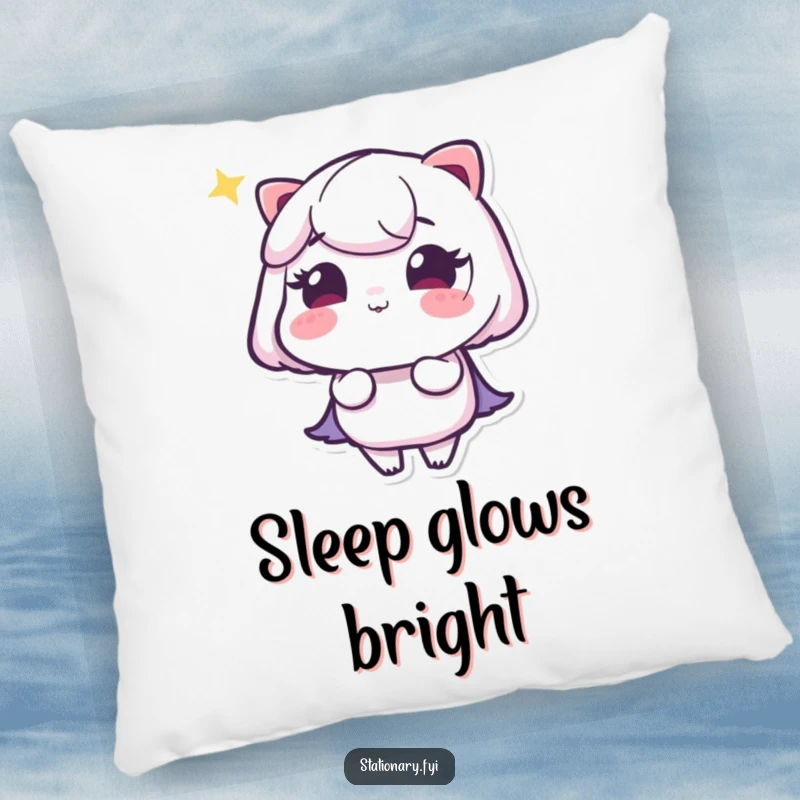 Funny pillow featuring a winking highlighter drawing a luminous, glowing line, perfect for adding humor to comfort.