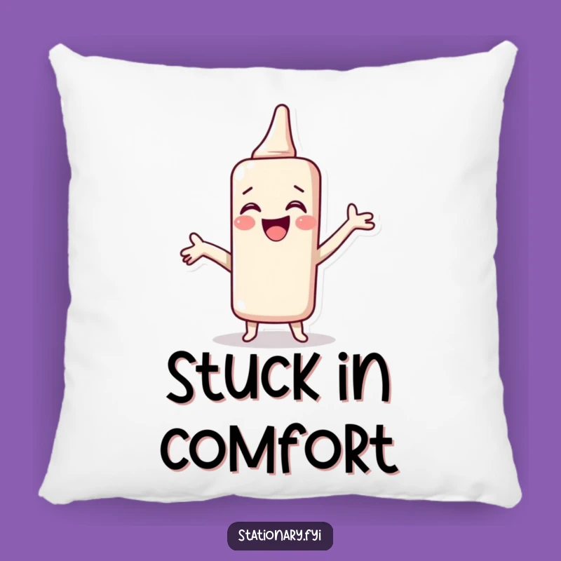 Funny Glue Stick Pillow - Cozy Up with Joyful Art, Comfy Humor for Your Sofa, Perfect Gift!