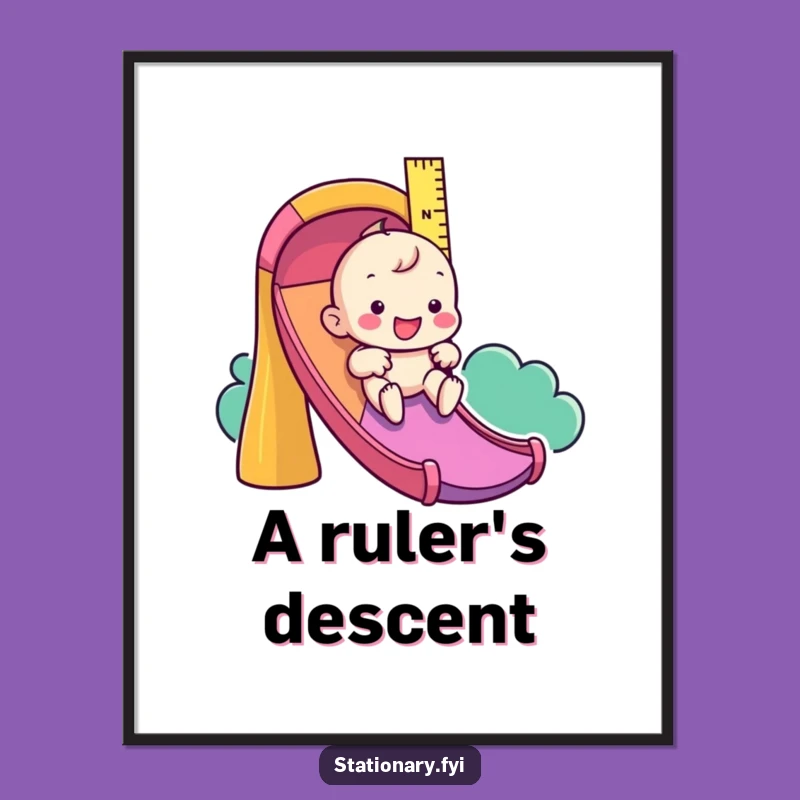 Funny Ruler Digital Art: Playful Slide Print for Energetic Decor